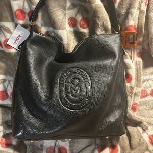 Marino Orlandi Black Leather Shoulder Bag